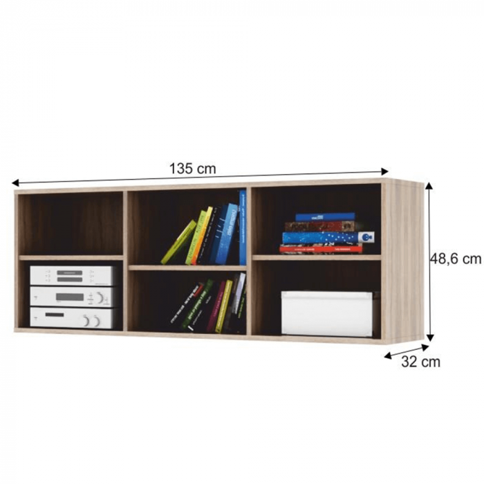 Etajeră joasă, DTD laminat, stejar sonoma, DUNAJ  TIPUL12 [2]