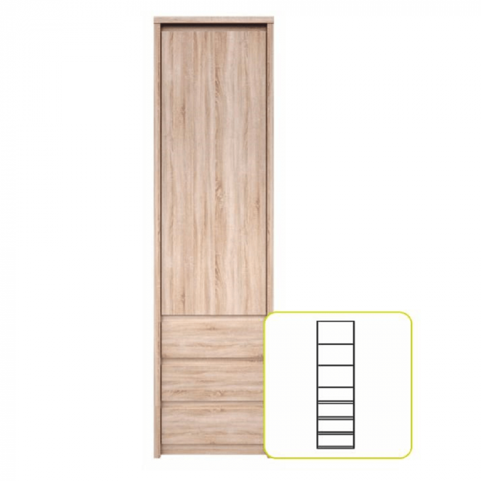 Etajeră TYP 5, PAL melaminat, stejar sonoma, NORTY [4]