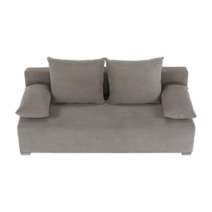Canapea extensibila , cu lada depozitare , textil gri-maro , 195 cm [9]