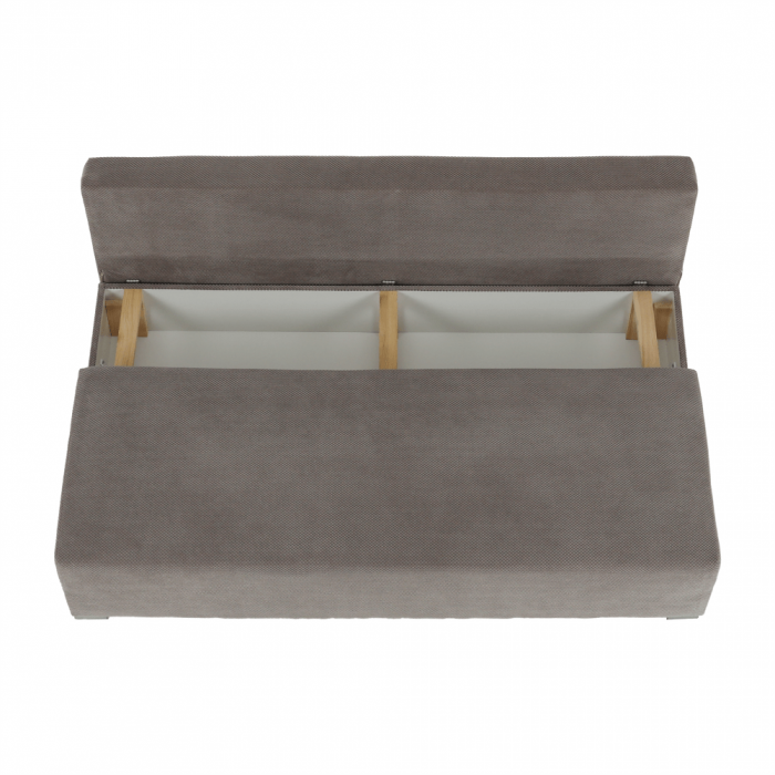 Canapea extensibila , cu lada depozitare , textil gri-maro , 195 cm [11]