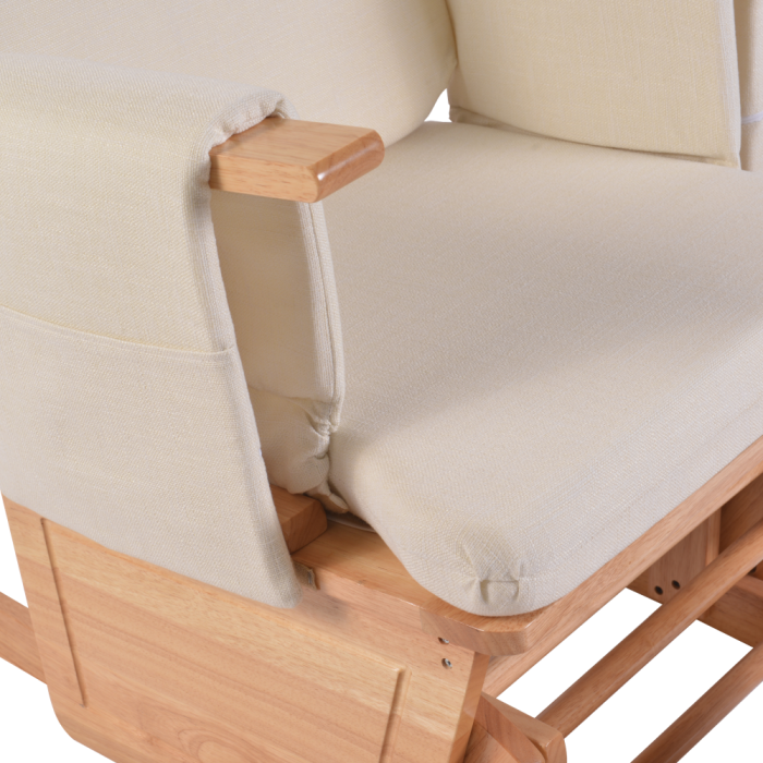 Fotoliu balansoar cu suport pentru picioare stejar/crem, HAMOND [6]