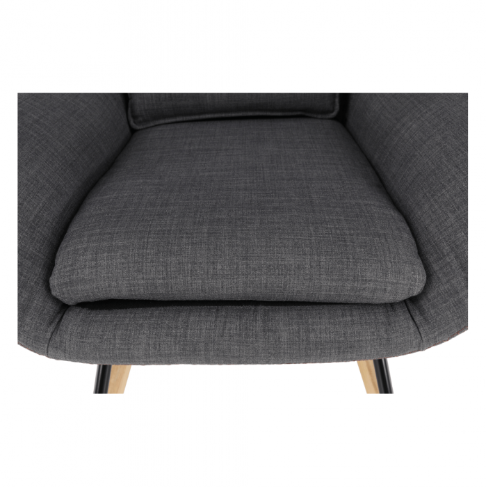 Fotoliu balansoar, material textil gri/lemn, HARPER [3]
