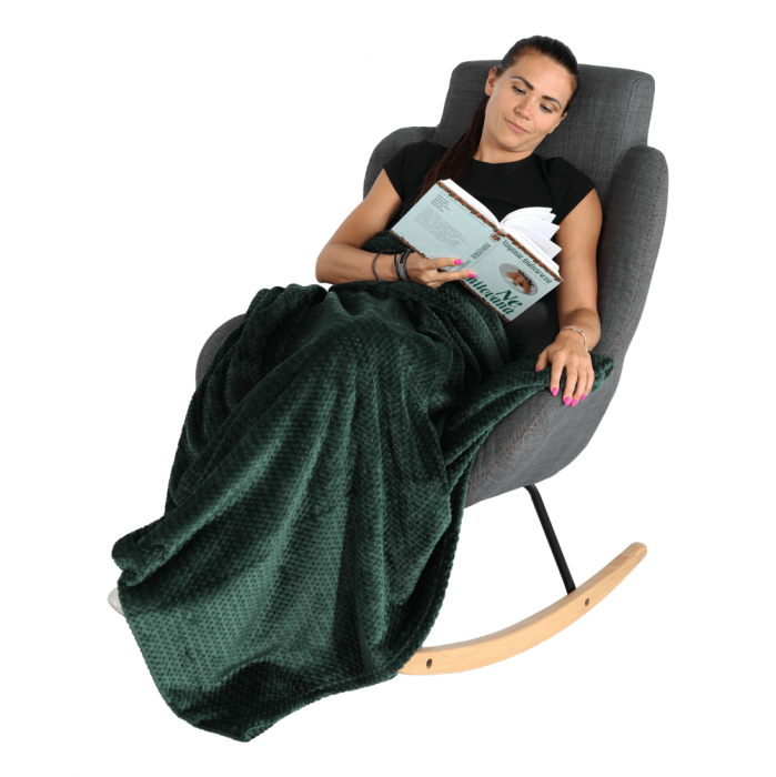 Fotoliu balansoar, material textil gri/lemn, HARPER [20]
