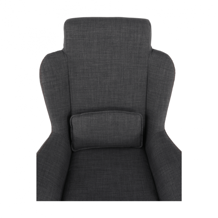 Fotoliu balansoar, material textil gri/lemn, HARPER [7]