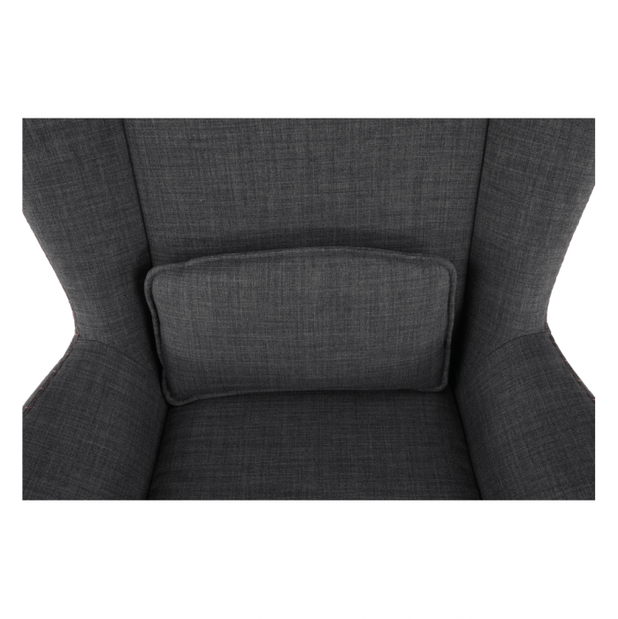Fotoliu balansoar, material textil gri/lemn, HARPER [6]