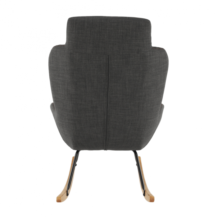 Fotoliu balansoar, material textil gri/lemn, HARPER [8]