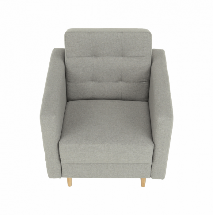 Fotoliu complet tapiţat, material textil gri, AMEDIA [3]