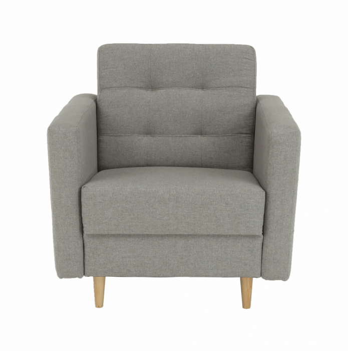 Fotoliu complet tapiţat, material textil gri, AMEDIA [7]