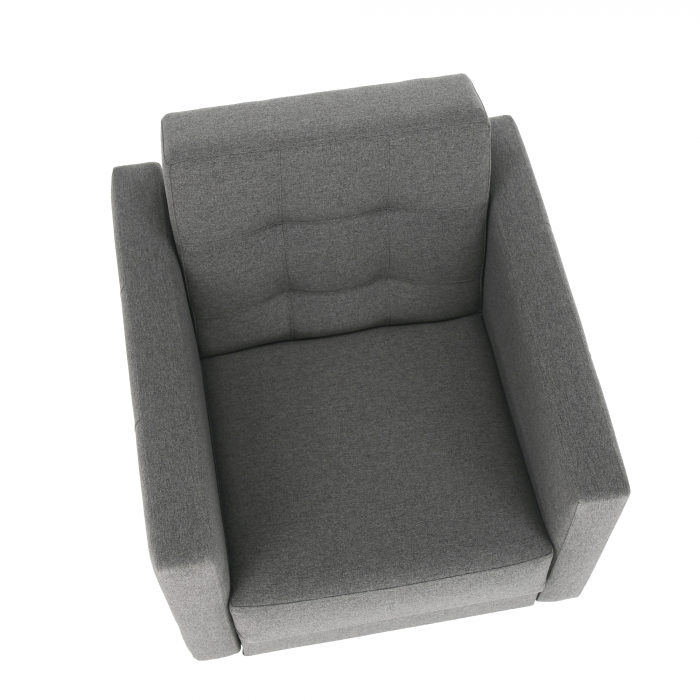 Fotoliu complet tapiţat, material textil gri închis, AMEDIA [12]