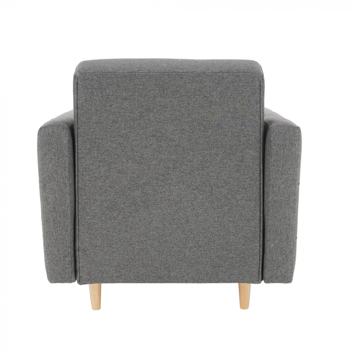 Fotoliu complet tapiţat, material textil gri închis, AMEDIA [11]