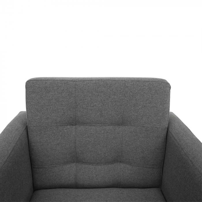 Fotoliu complet tapiţat, material textil gri închis, AMEDIA [5]
