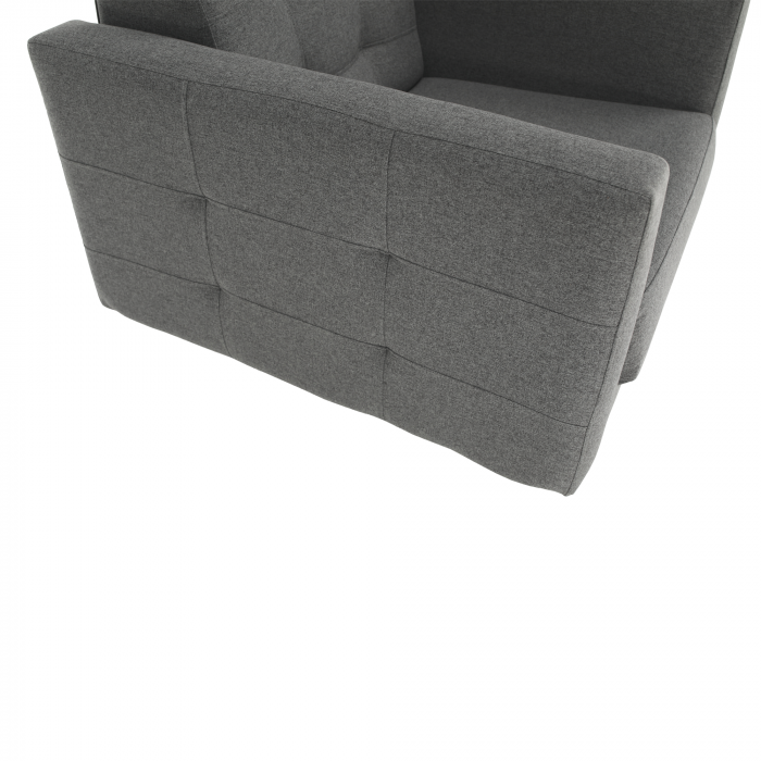 Fotoliu complet tapiţat, material textil gri închis, AMEDIA [6]