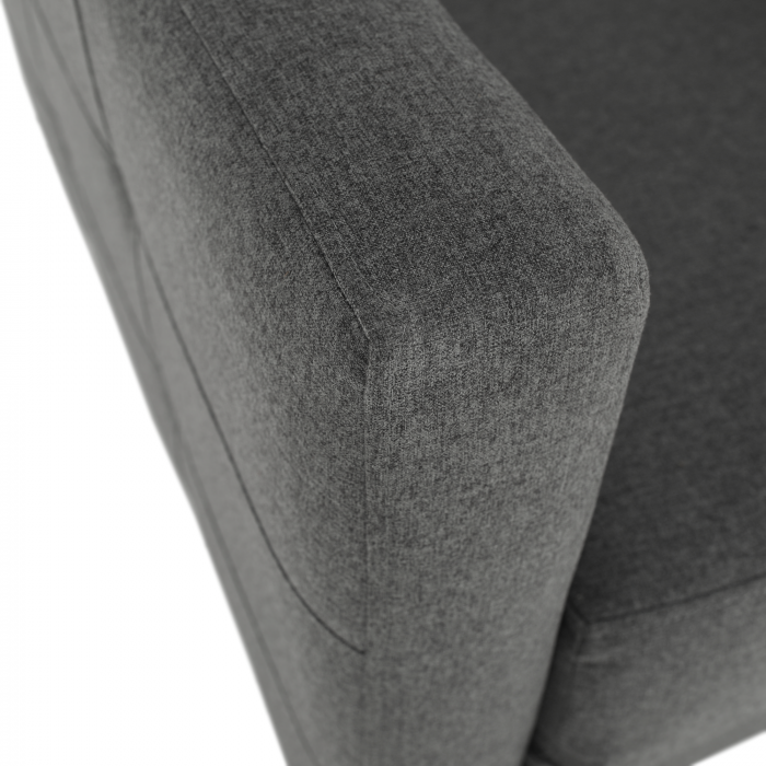 Fotoliu complet tapiţat, material textil gri închis, AMEDIA [7]