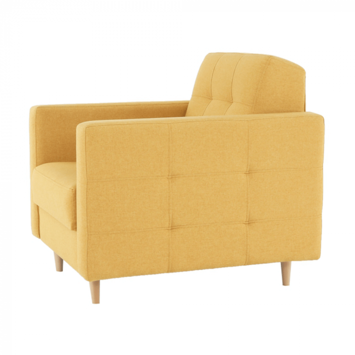 Fotoliu complet tapiţat, material textil muştar, AMEDIA [6]