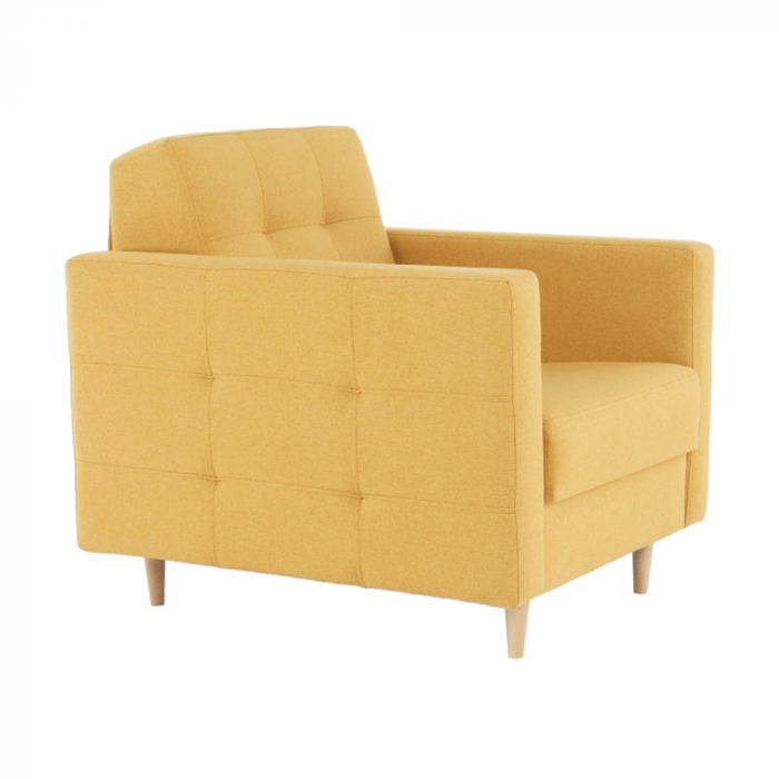 Fotoliu complet tapiţat, material textil muştar, AMEDIA [2]