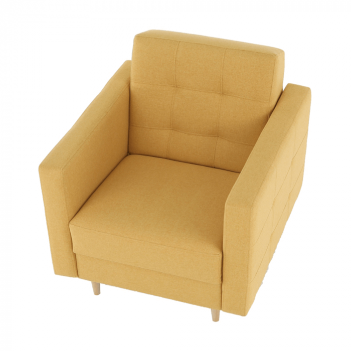 Fotoliu complet tapiţat, material textil muştar, AMEDIA [5]