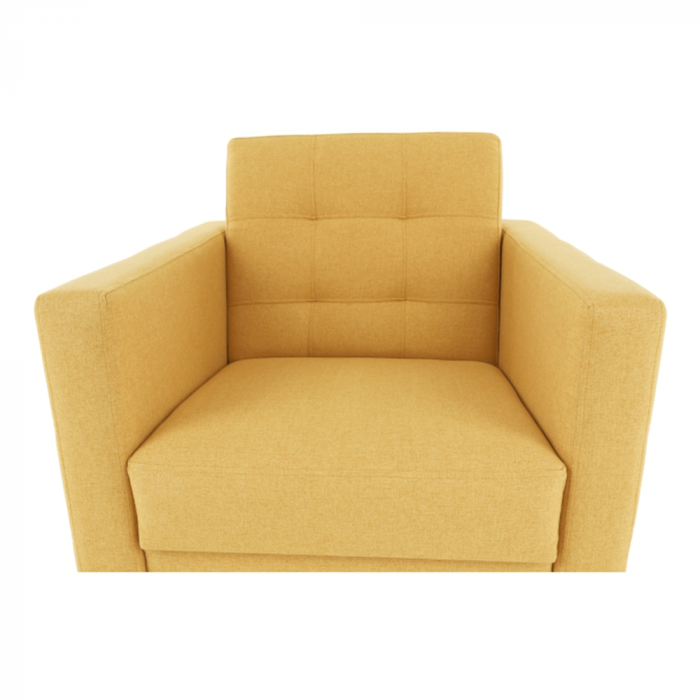 Fotoliu complet tapiţat, material textil muştar, AMEDIA [8]