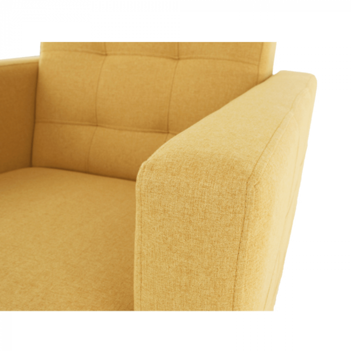 Fotoliu complet tapiţat, material textil muştar, AMEDIA [9]