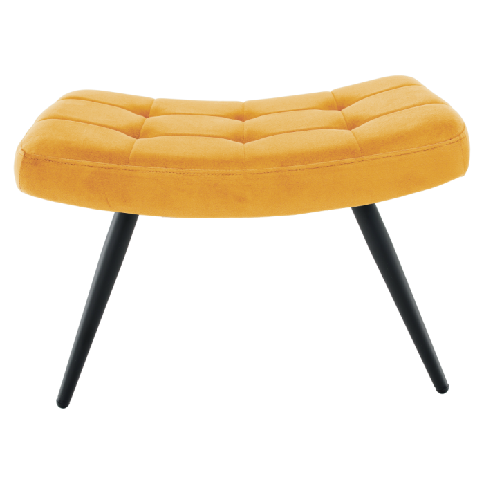 Fotoliu cu suport pentru picioare, galben ţesătură Velvet/negru, HABEN [8]