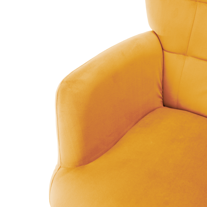 Fotoliu cu suport pentru picioare, galben ţesătură Velvet/negru, HABEN [13]