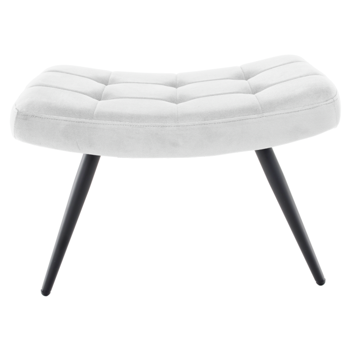 Fotoliu cu suport pentru picioare, gri deschis ţesătură Velvet/negru, HABEN [8]