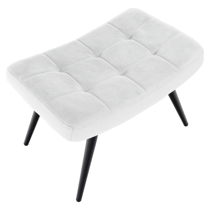 Fotoliu cu suport pentru picioare, gri deschis ţesătură Velvet/negru, HABEN [7]