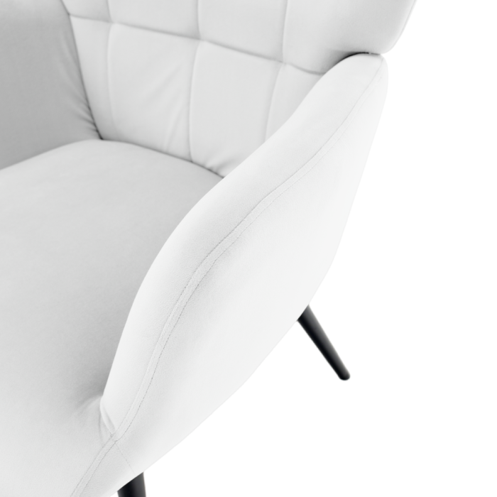 Fotoliu cu suport pentru picioare, gri deschis ţesătură Velvet/negru, HABEN [11]