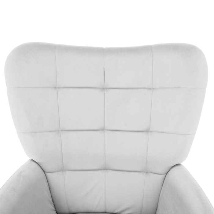 Fotoliu cu suport pentru picioare, gri deschis ţesătură Velvet/negru, HABEN [14]