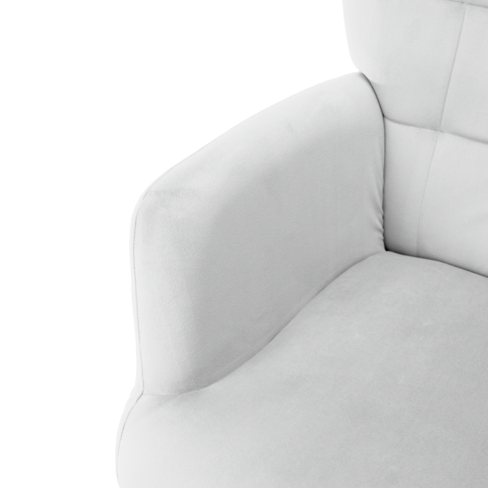 Fotoliu cu suport pentru picioare, gri deschis ţesătură Velvet/negru, HABEN [13]