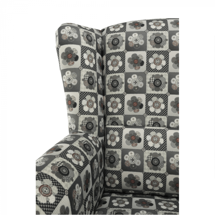 Fotoliu cu taburet, material textil în stilul patchwork N1, ASTRID [9]