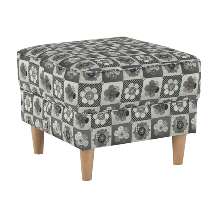 Fotoliu cu taburet, material textil în stilul patchwork N1, ASTRID [2]