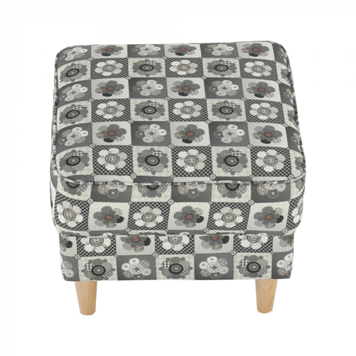 Fotoliu cu taburet, material textil în stilul patchwork N1, ASTRID [12]