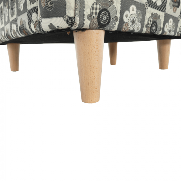Fotoliu cu taburet, material textil în stilul patchwork N1, ASTRID [4]