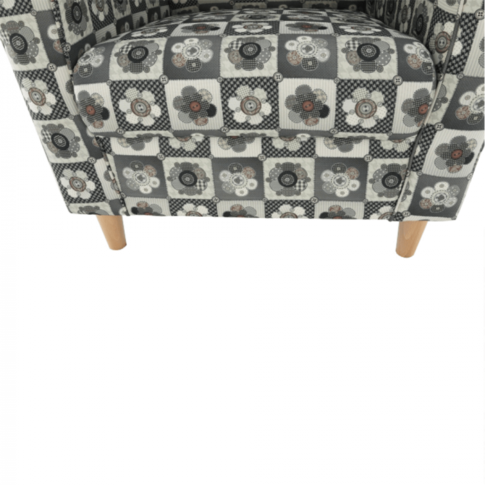 Fotoliu cu taburet, material textil în stilul patchwork N1, ASTRID [3]