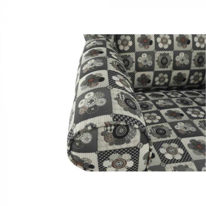Fotoliu cu taburet, material textil în stilul patchwork N1, ASTRID [8]