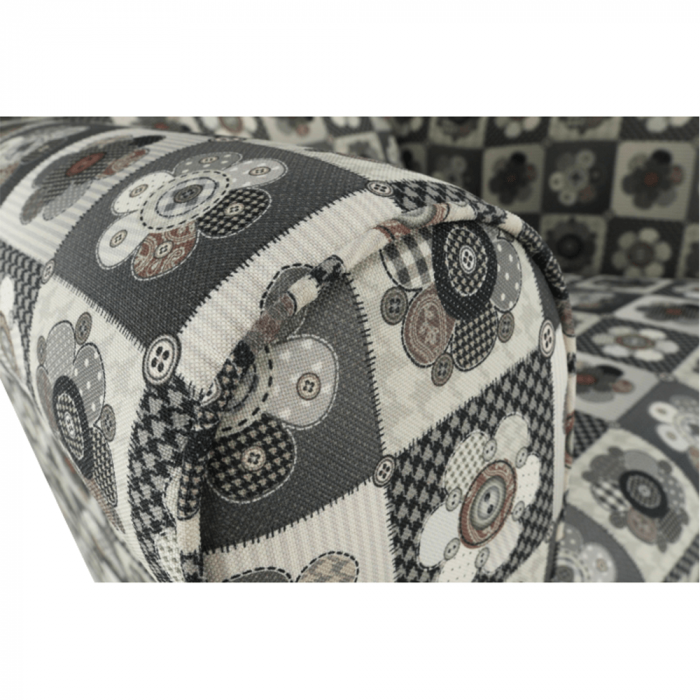 Fotoliu cu taburet, material textil în stilul patchwork N1, ASTRID [7]