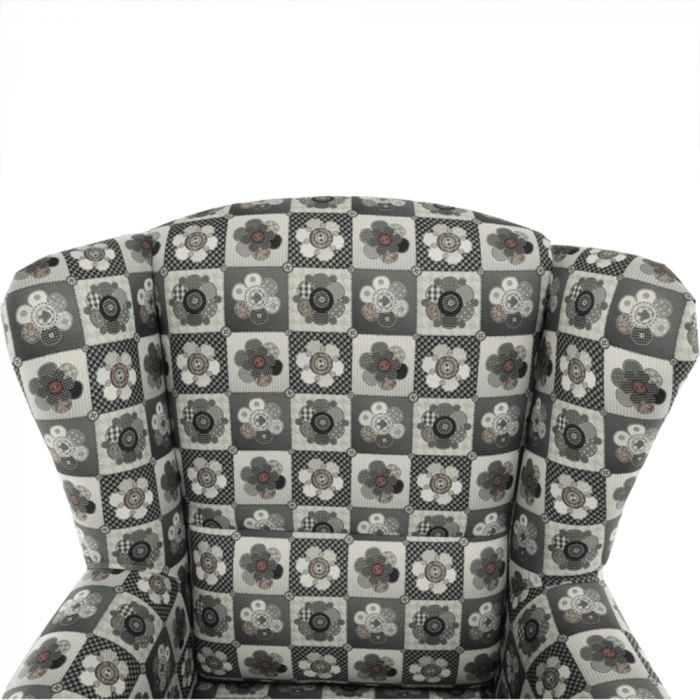 Fotoliu cu taburet, material textil în stilul patchwork N1, ASTRID [5]