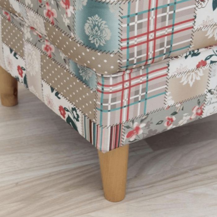 Fotoliu cu taburet, material textil în stilul patchwork Viorica 1, ASTRID [6]