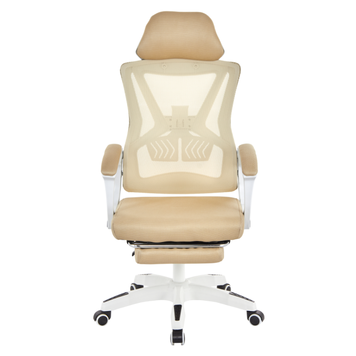 Fotoliu de birou, bej/alb, portanţă 150 kg, MALVIN [4]