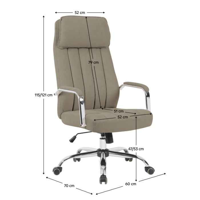 Fotoliu de birou, bej/crom, JODY [6]