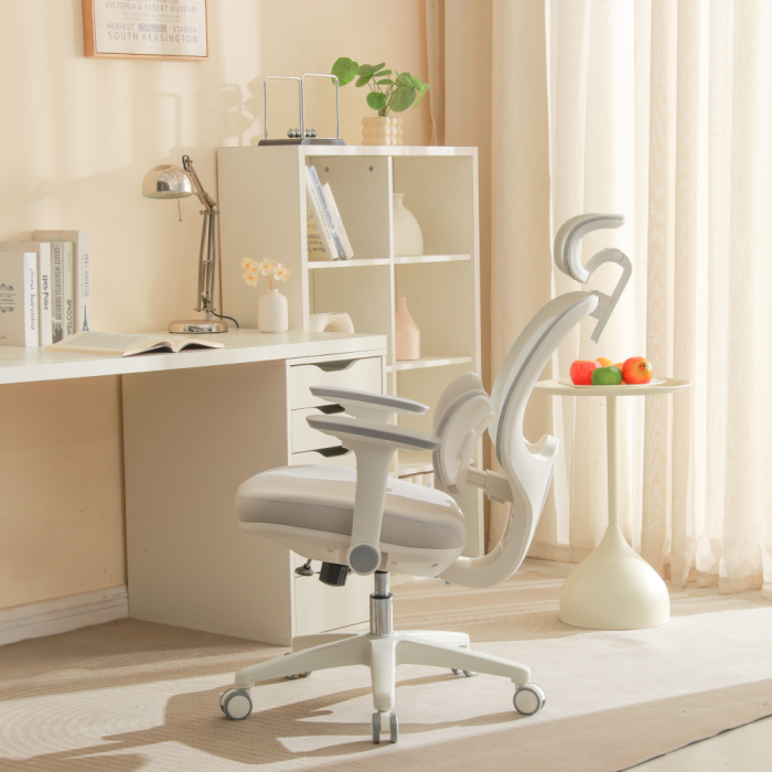 Fotoliu de birou, gri/alb, ABRAMO [18]