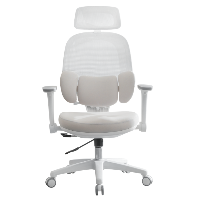 Fotoliu de birou, gri/alb, ABRAMO [2]