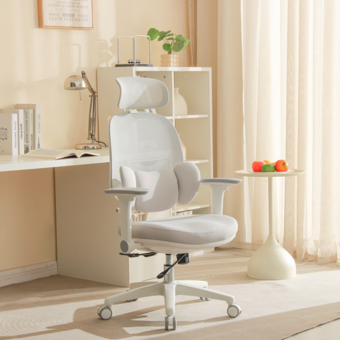 Fotoliu de birou, gri/alb, ABRAMO [10]