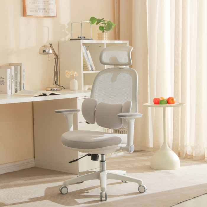 Fotoliu de birou, gri/alb, ABRAMO [13]