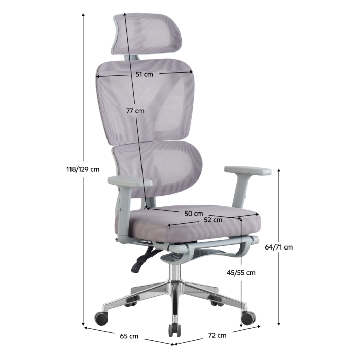 Fotoliu de birou, gri/crom, DEMOS [5]