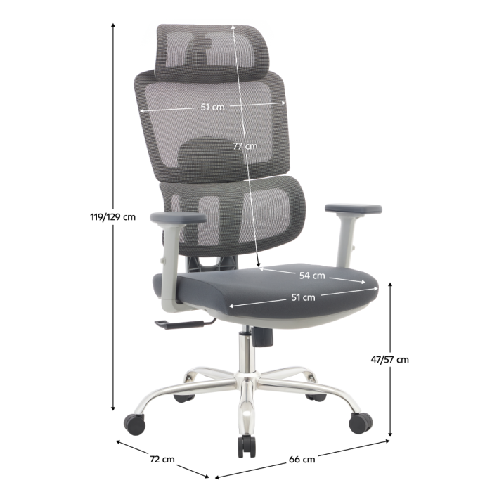 Fotoliu de birou, gri/crom, portanţă 150 kg, BYRON [8]