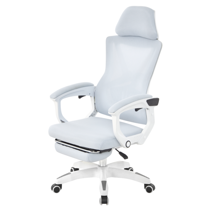 Fotoliu de birou, gri deschis/alb, portanţă 150 kg, MALVIN [4]