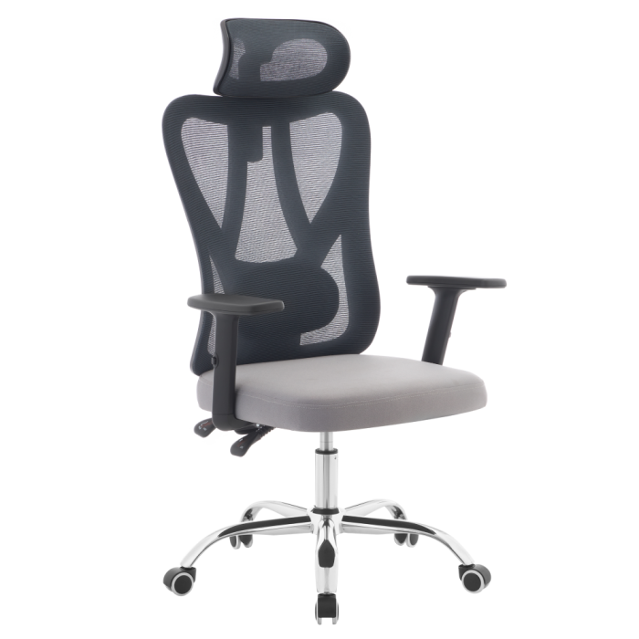 Fotoliu de birou, gri închis/gri deschis/crom, portanţă 150 kg, ADEMIR [3]