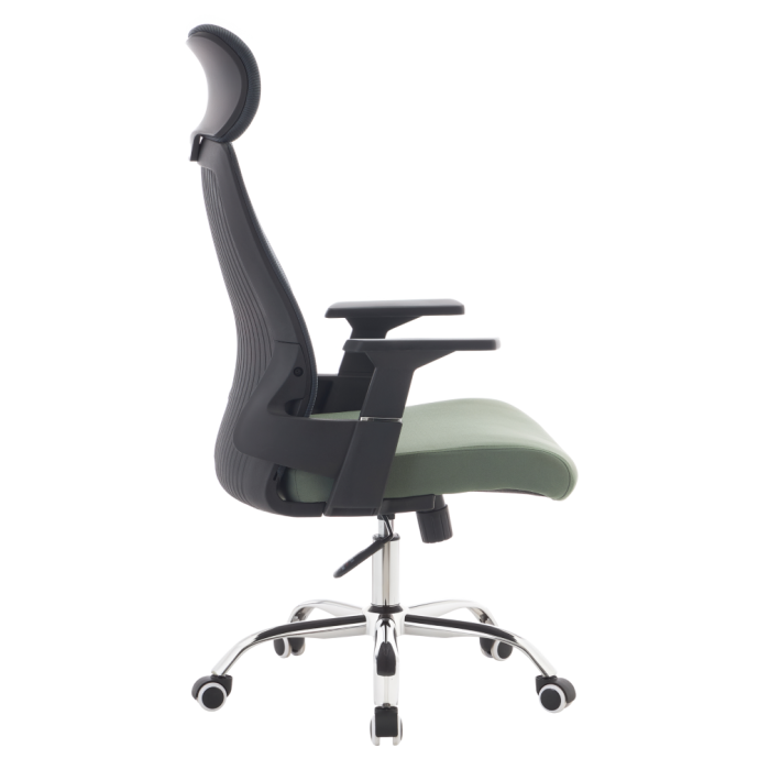 Fotoliu de birou, gri închis/verde/crom, portanţă 150 kg, HOLGER [5]