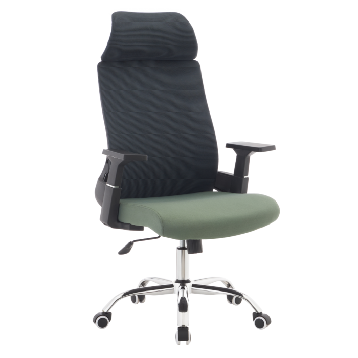Fotoliu de birou, gri închis/verde/crom, portanţă 150 kg, HOLGER [4]
